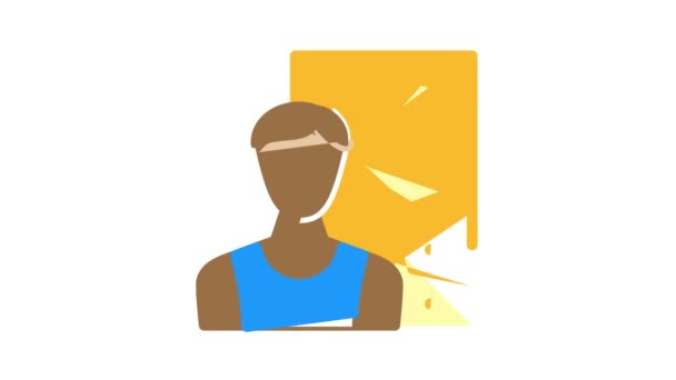 Klimmen sport kleur pictogram animatie — Stockvideo