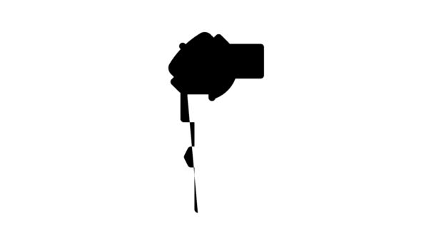 Termometr oporowy czarna ikona animacja — Wideo stockowe