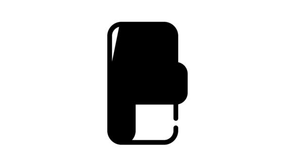 Czujnik stałej temperatury animacja czarna ikona — Wideo stockowe