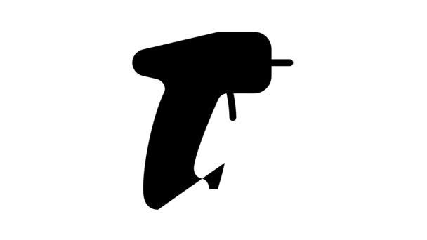Tag agulha arma ícone preto animação — Vídeo de Stock