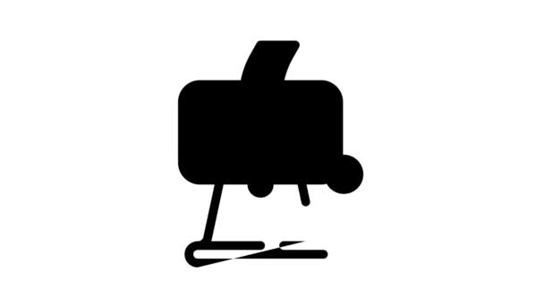 Máquina de laminación de arcilla animación icono negro — Vídeo de stock