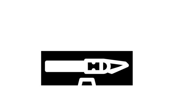 Maniquí cuchillos conjunto glifo icono animación — Vídeo de stock