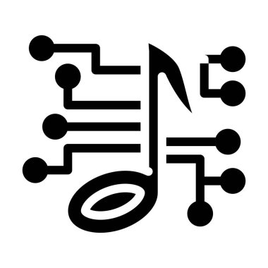 dijital müzik simgesi simge vektör illüstrasyonu