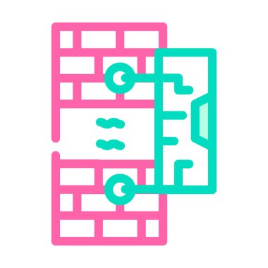 Titreşim sensörü renk ikonu vektörü. Titreşim algılayıcı işareti. izole edilmiş sembol çizimi