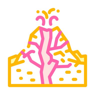 stratovolcano dağ renk ikonu vektörü. Stratovolcano dağ tabelası. izole edilmiş sembol çizimi