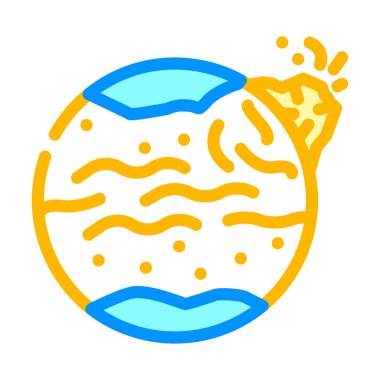 Diğer gezegenlerdeki patlama renk ikonu vektörü. Diğer gezegenlerdeki patlamalar. izole edilmiş sembol çizimi