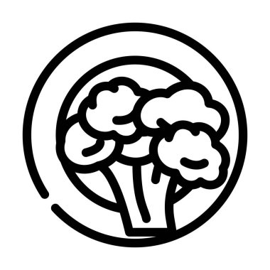 Vejetaryen diyet çizgisi ikon vektörü. Vejetaryen diyeti. izole edilmiş çizgi simgesi siyah illüstrasyon