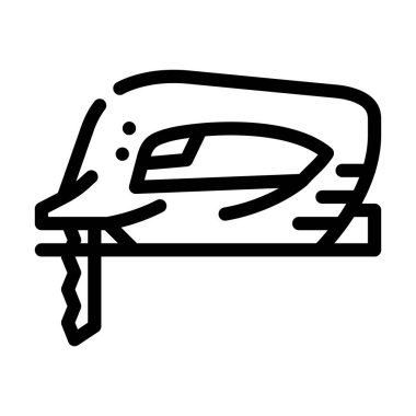 Yapboz araç çizgisi ikon vektörü. Yapboz işareti. izole edilmiş çizgi simgesi siyah illüstrasyon