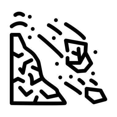 Volkanik bomba hattı ikon vektörü. Volkanik bomba işareti. izole edilmiş çizgi simgesi siyah illüstrasyon