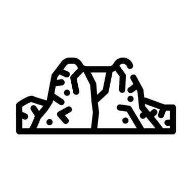 Caldera volkan çizgisi ikon vektörü. Caldera volkan işareti. izole edilmiş çizgi simgesi siyah illüstrasyon