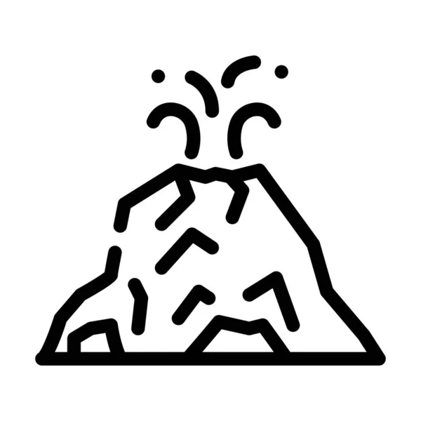 Uitbarsting Vulkaan Lijn Icoon Vector Vulkaanuitbarsting Geïsoleerde Contour Symbool Zwarte — Stockvector