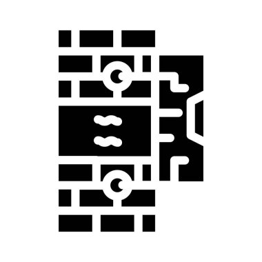 Titreşim sensörü sembol vektörü. Titreşim algılayıcı işareti. izole edilmiş çizgi simgesi siyah illüstrasyon