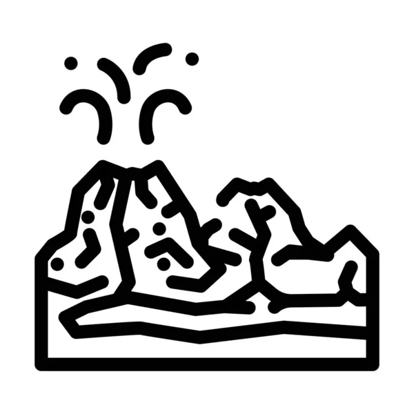 valley of volcanoes line icon vector. valley of volcanoes sign. isolated contour symbol black illustration