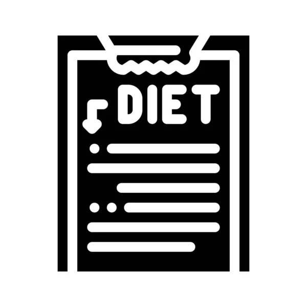 Popis Ikony Dietní Glyf Vektor Popis Diety Izolovaný Obrys Symbol — Stockový vektor