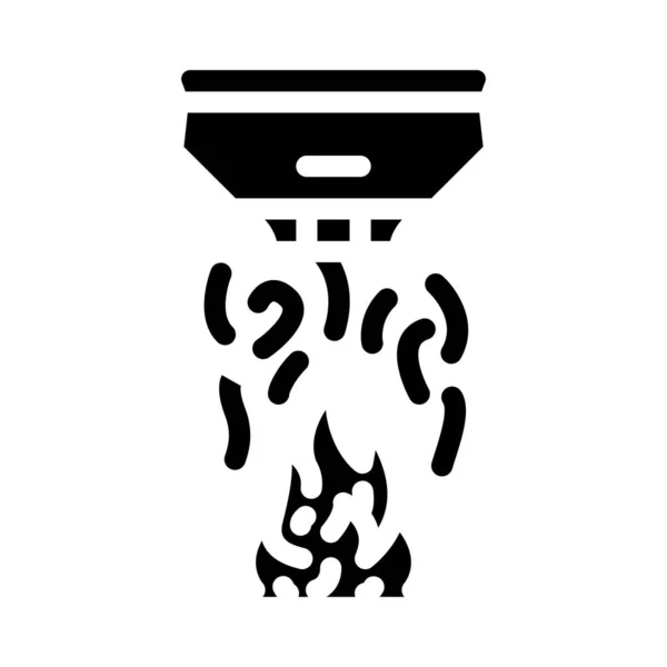 Вектор Иконок Датчика Огня Знак Пожарного Датчика Черная Иллюстрация Изолированным — стоковый вектор