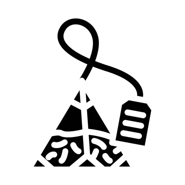 Triangular Bag Tea Glyph Icon Vector Triangular Bag Tea Sign — Stock Vector