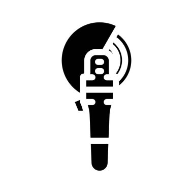 Açı öğütücü araç simge vektörü. Açı öğütücü işareti. izole edilmiş çizgi simgesi siyah illüstrasyon