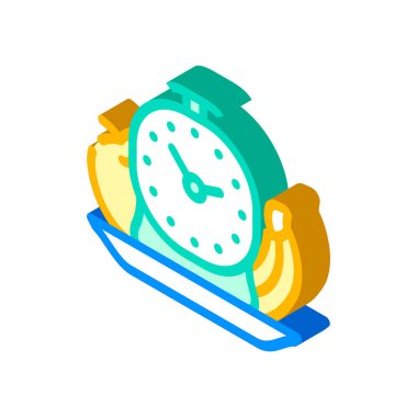 Yemek saati izometrik ikon vektörü. Yemek saati işareti. izole edilmiş sembol çizimi