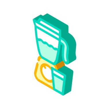 Meyve suyu izometrik ikon vektörü. Meyve suyu tabelası. izole edilmiş sembol çizimi