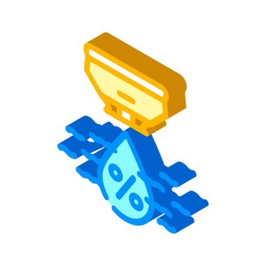 Nem sensörü izometrik ikon vektörü. Nem sensörü işareti. izole edilmiş sembol çizimi