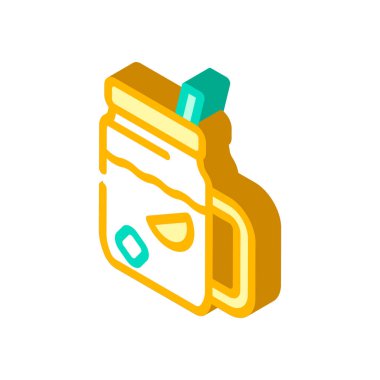 Soğuk çay izometrik ikon vektörü. Soğuk çay işareti. izole edilmiş sembol çizimi