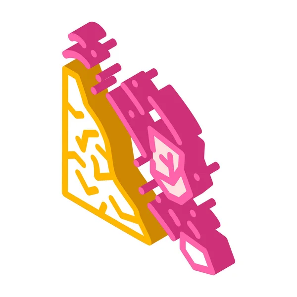 Vulkanbombe Isometrischer Symbolvektor Zeichen Einer Vulkanbombe Isolierte Symbolillustration — Stockvektor