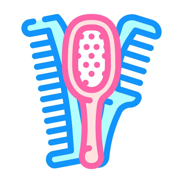 Hairbrushes Tool Hair Color Icon Vector Hairbrushes Tool Hair Sign — Stock Vector