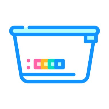 Renkli termometre renk ikonu vektörlü beslenme çantası. Renkli termometre işaretli beslenme çantası. izole edilmiş sembol çizimi