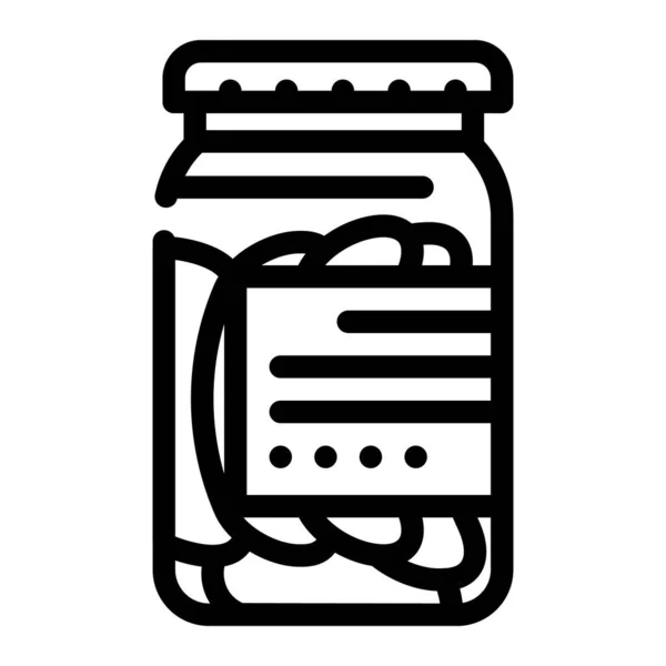 Gesalzene Gurken Konserven Linie Symbol Vektor Gesalzene Gurken Lebensmittelkonserven Zeichen — Stockvektor