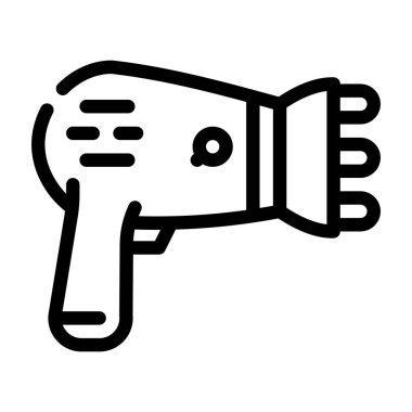 Saç kurutma makinesi çizgisi ikon vektörü. Saç kurutma makinesi işareti. izole edilmiş çizgi simgesi siyah illüstrasyon