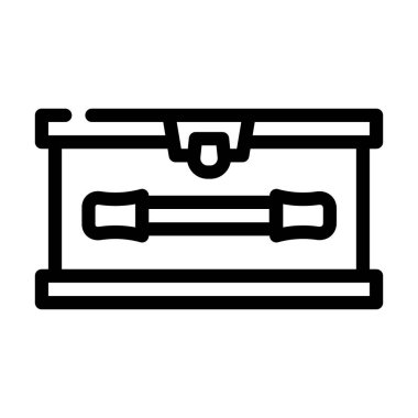 Beslenme çantasında satır simgesi vektörü var. Beslenme çantasının sapı işaretli. izole edilmiş çizgi simgesi siyah illüstrasyon