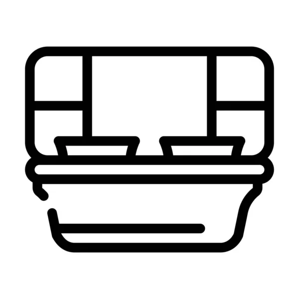 Secties Lunchbox Lijn Icoon Vector Secties Lunchbox Bord Geïsoleerde Contour — Stockvector