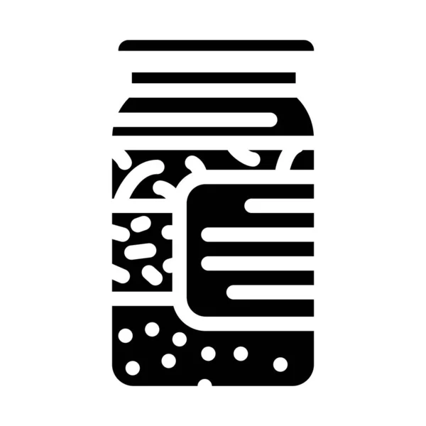 Concombres Salés Nourriture Conserve Glyphe Icône Vecteur Concombres Salés Panneau — Image vectorielle