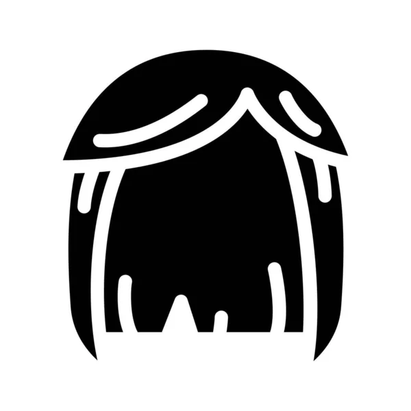 Perückenhaarsymbolvektor Perücke Haarschild Isolierte Kontur Symbol Schwarze Abbildung — Stockvektor