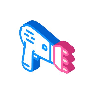 saç kurutma cihazı izometrik ikon vektörü. Saç kurutma makinesi işareti. izole edilmiş sembol çizimi