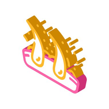 Kepek kılı izometrik ikon vektörü. Kepek tüyü işareti. izole edilmiş sembol çizimi