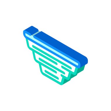 Beslenme çantası izometrik ikon vektörü katlanıyor. Beslenme çantası tabelası katlıyorum. izole edilmiş sembol çizimi