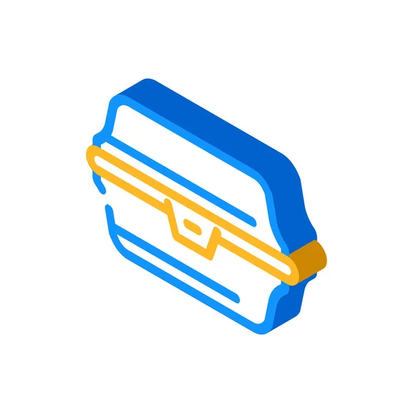 Isometrischer Symbolvektor Für Lunchbox Aus Papier Lunchbox Schild Aus Papier — Stockvektor