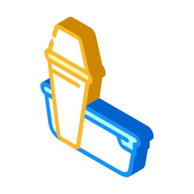 Termos ve beslenme çantası izometrik ikon vektörü. Termos ve beslenme çantası işareti. izole edilmiş sembol çizimi