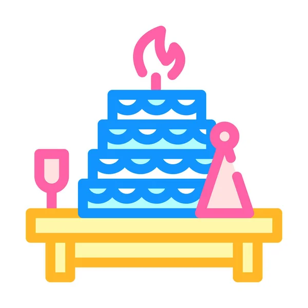 Evento Cumpleaños Vector Icono Color Signo Del Evento Cumpleaños Ilustración — Vector de stock