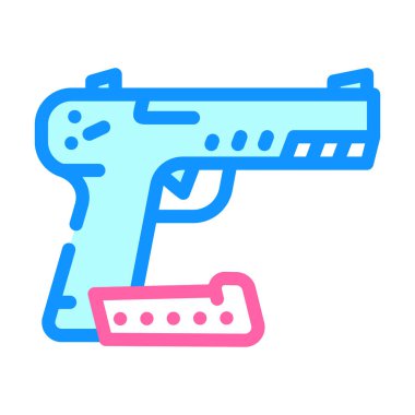 Travmatik silah protesto renk ikonu vektörüyle buluşması. Travmatik silah protesto işareti. izole edilmiş sembol çizimi