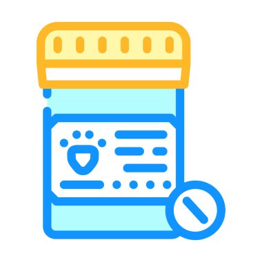 Hayvan hapları renk ikonu vektörü. Hayvan hapları işareti. izole edilmiş sembol çizimi