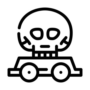 Ölü olay çizgisi ikon vektörü günü. Ölüm işaretinin olduğu gün. izole edilmiş çizgi simgesi siyah illüstrasyon