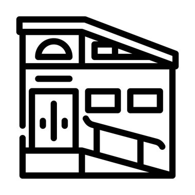 Rampa hattı ikon vektörü oluşturuluyor. Rampa tabelası. izole edilmiş çizgi simgesi siyah illüstrasyon