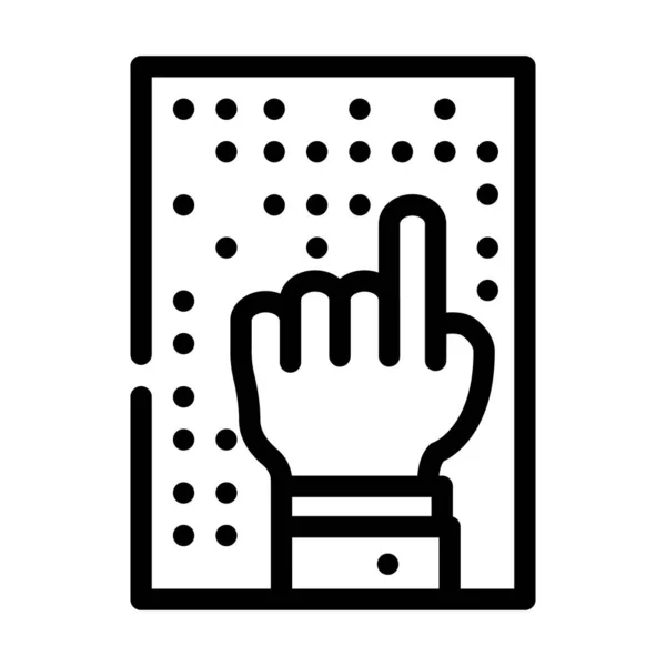 Braille print inclusive vida linha ícone vetor ilustração —  Vetores de Stock
