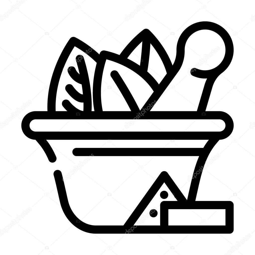 bowl for make pills line icon vector illustration