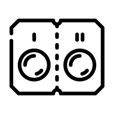 İki doz çizgi ikon vektör illüstrasyonuna bölünmüş haplar