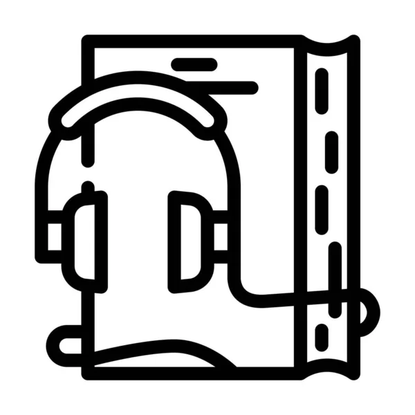 Audiolibro para auto estudio línea icono vector ilustración — Vector de stock