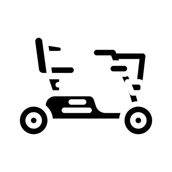 Elektrische scooter voor gehandicapten glyph pictogram vector illustratie — Stockvector