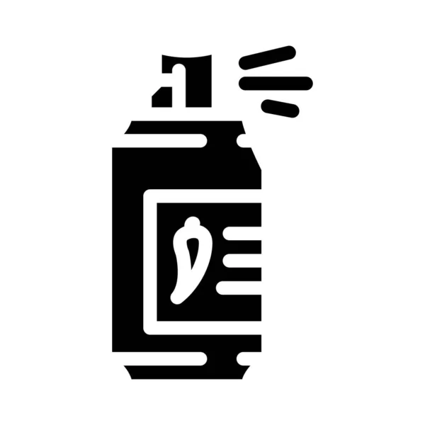 Spray de pimenta protesto reunião glifo ícone vetor ilustração —  Vetores de Stock